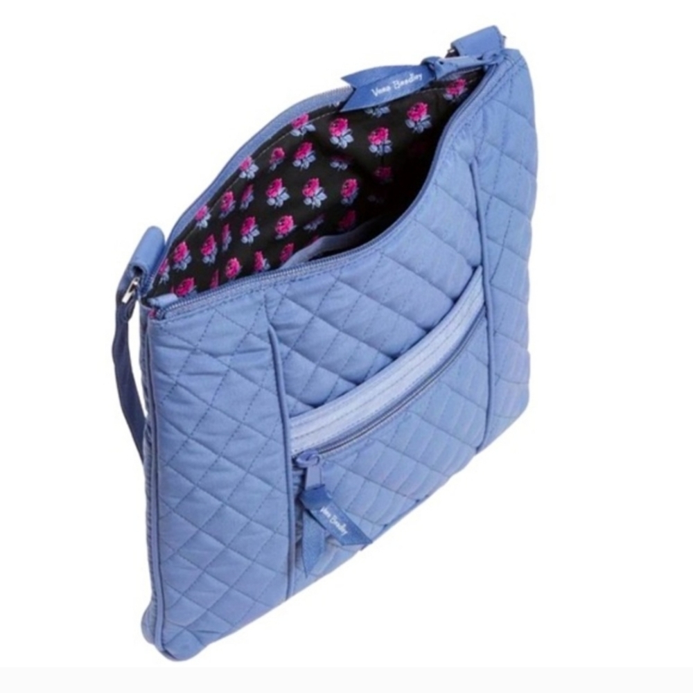 ๐ Vera Bradley Soft Quilted Crossbody Hipster Zip Closure Bag Light Blue, NEW - Picture 2 of 8